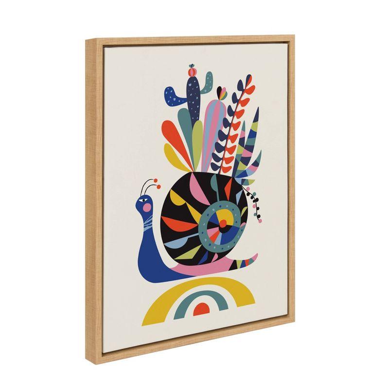 18" x 24" Sylvie Snail Framed Canvas Wall Art by Rachel Lee - Kate and Laurel