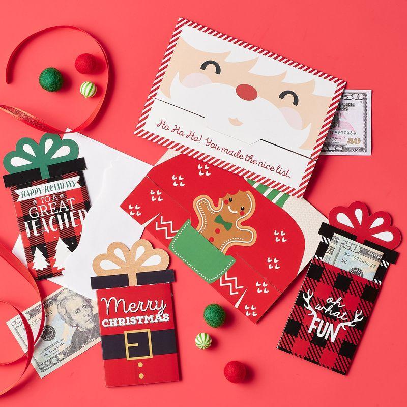 Big Dot of Happiness Jolly Santa Claus - Christmas Party Money and Gift Card Sleeves - Nifty Gifty Card Holders - 8 Ct