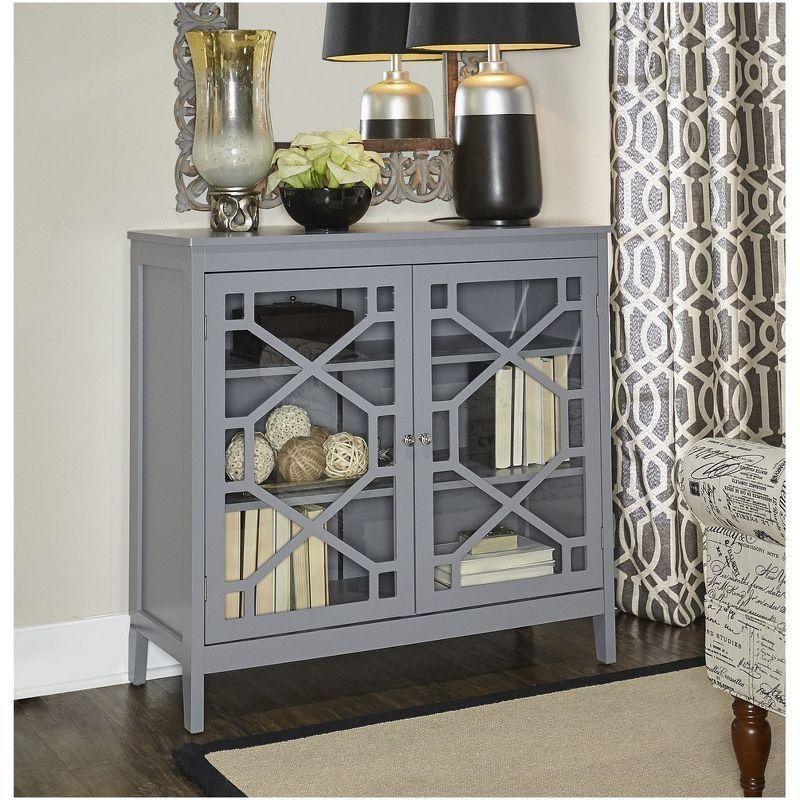 Fetti Transitional Large Cabinet: Streamlined Frame, 3 Storage Shelves - Linon