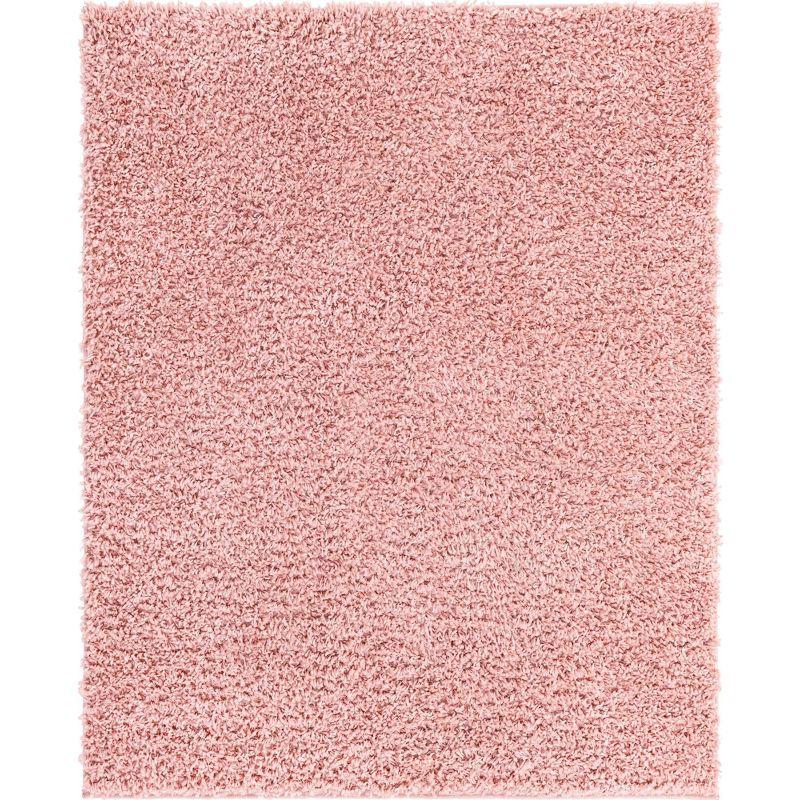 Dusty Rose Braided Shag 8'x10' Rectangular Synthetic Rug