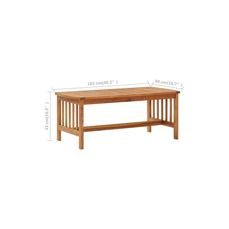 vidaXL Coffee Table Natural Acacia Wood Solid Acacia Wood Medium Durable