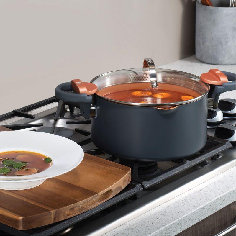 Gotham Steel Gotham Steel Stock Multipurpose Pasta Pot with Strainer Lid & Twist and Lock Handles