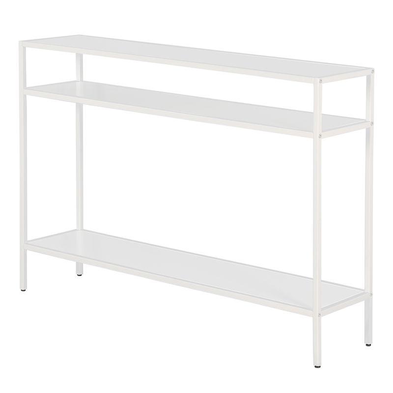 42 Inches Matte White Metal Console Table - Henn&Hart