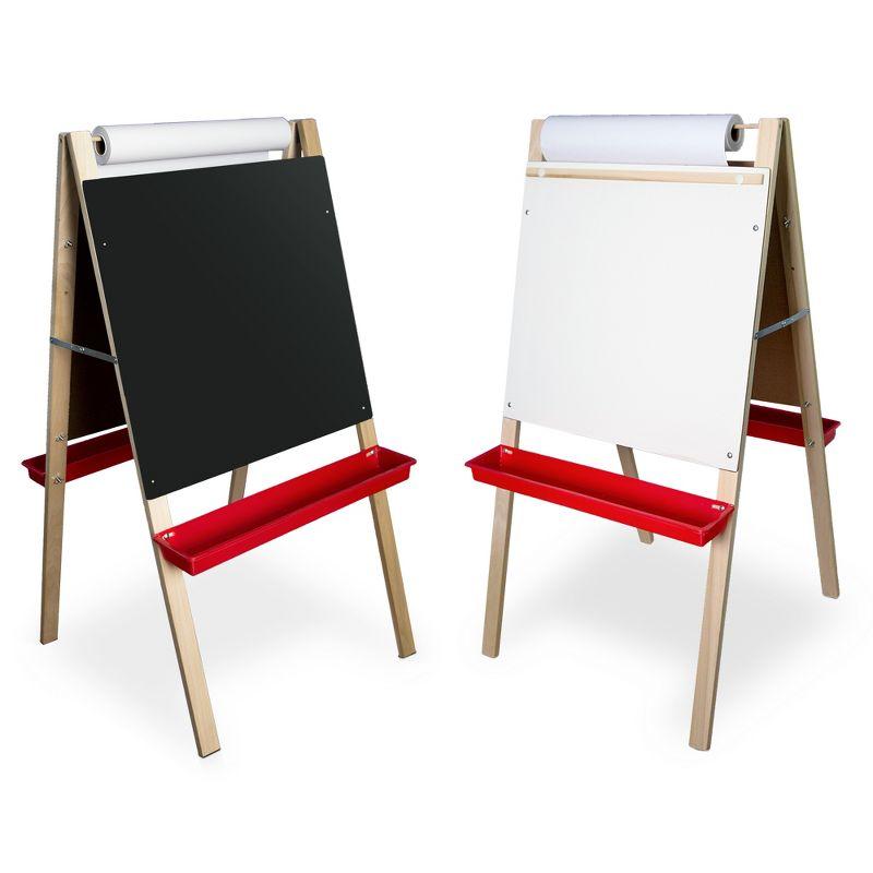 Adjustable Black and White Wood Easel with Paper Roll