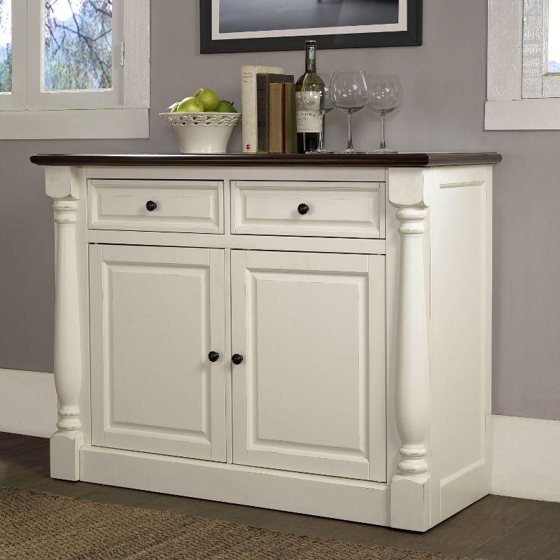 Crosley Shelby Buffet White: Traditional Style Sideboard, Wood Veneer, Adjustable Shelves, Anti-Tip Hardware