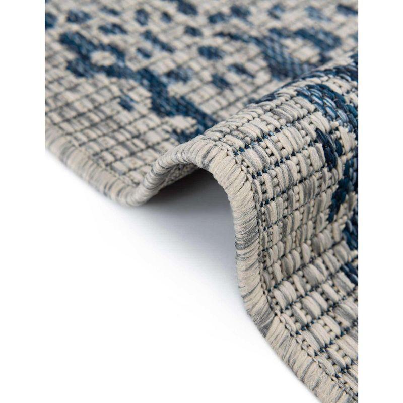 Unique Loom 4' 1 x 4' 1 Round Indoor/Outdoor Traditional Blue Area Rug