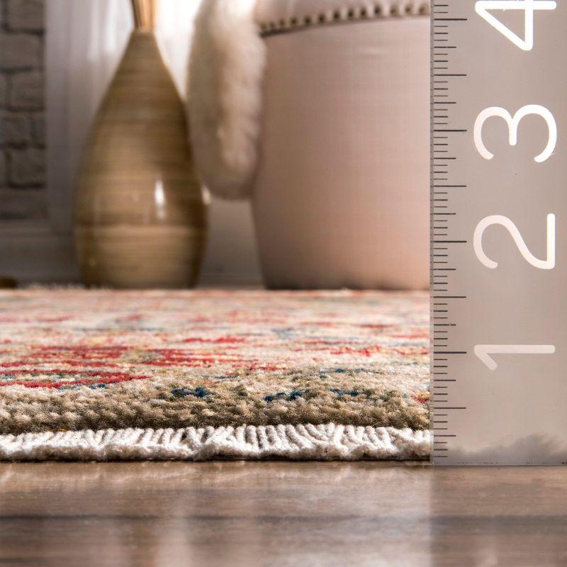 Nuloom Dasilva Geometric 2x6 Runner Indoor Area Rug for Living Room Bedroom Dining Room Entryway Hallway Kitchen, Olive/Multicolor