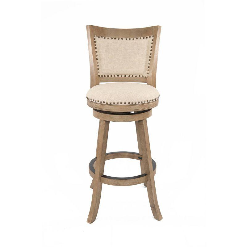 Dovecove Falken Swivel Upholstered Counter Stool with Solid Wood Frame