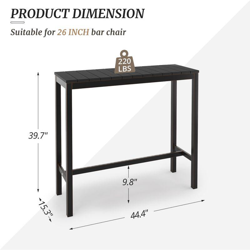 Arceso  Outdoor Bar Table, 45 Inch Patio Bar Height Counter Table,  Waterproof HDPS Table for Hot Tub, Balcony, Yard, Indoor or Outdoor Use