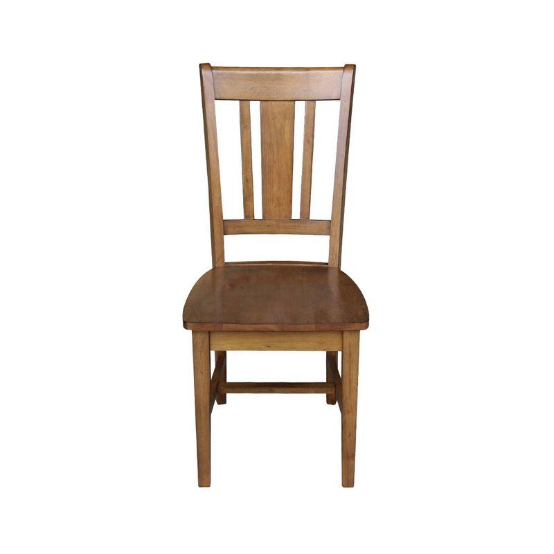 Set of 2 San Remo Splatback Chairs Pecan - International Concepts: Solid Wood, Unupholstered