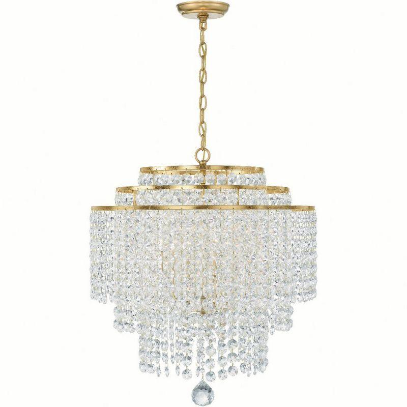 Crystorama Lighting Gabrielle 6 - Light Chandelier in  Antique Gold