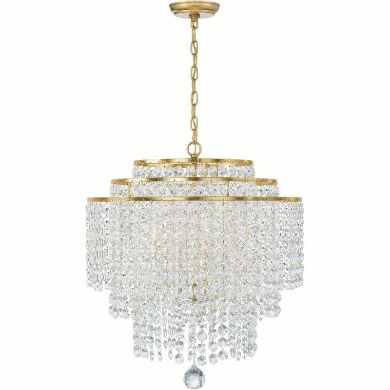 Gabrielle Antique Gold 6-Light Crystal Chandelier