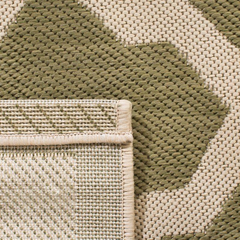 Courtyard CY6903 Power Loomed Indoor and Outdoor Area Rug - Green/Beige - 4'x5'7" - Safavieh