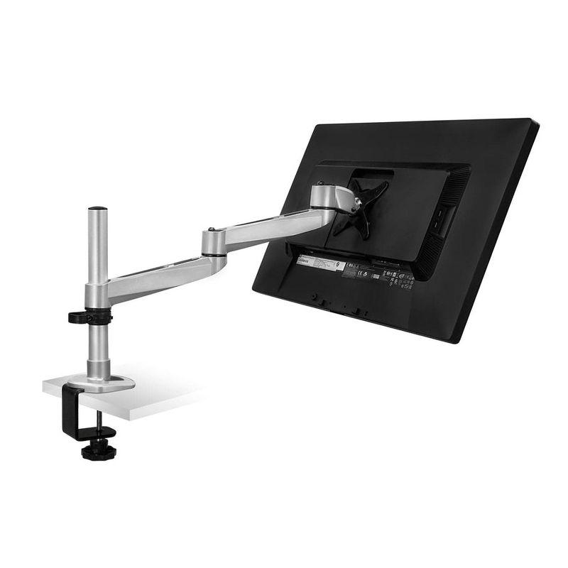 Mount-It! Single Height-Adjustable, Articulating, Pivoting, Swiveling, Tilting, Arm Desk Mount for LCD, LED, Computer Monitor Displays, Silver