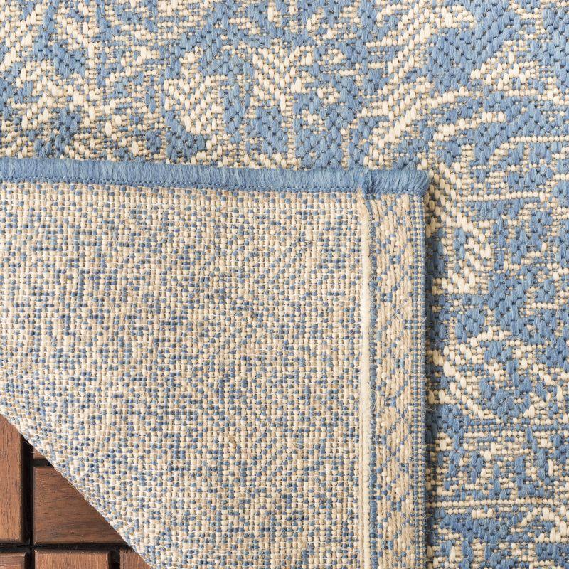 Beach House BHS139 Power Loomed Indoor/Outdoor Area Rug - Cream/Blue - 4'x6' - Safavieh
