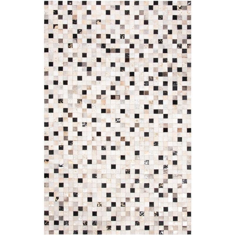 Studio Leather STL810 Hand Woven Area Rug - Ivory/Black - 5'x8' - Safavieh.