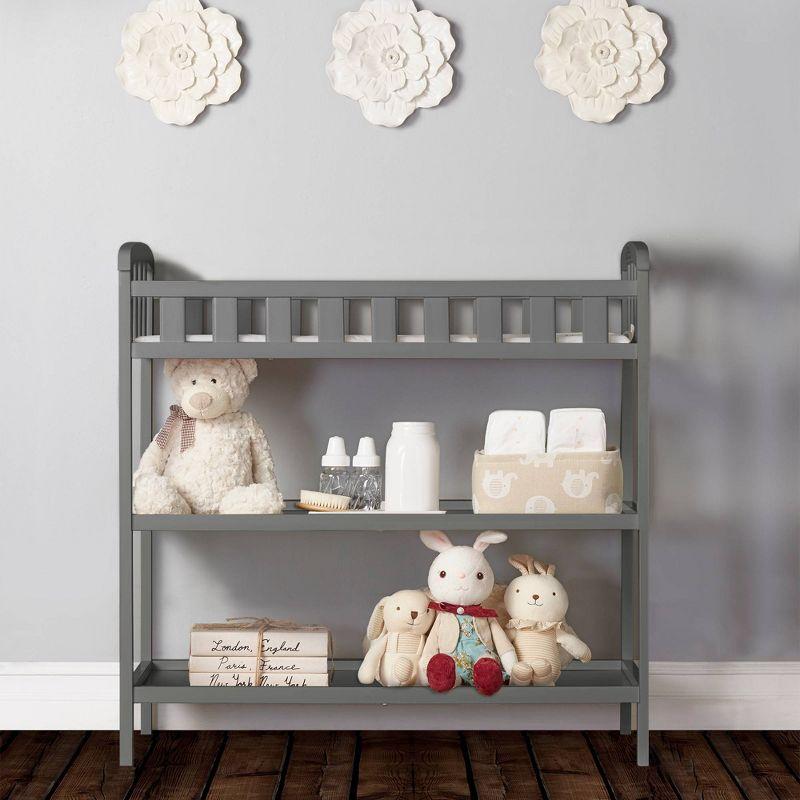 Compact Emily Steel Grey Changing Table with Safety Strap