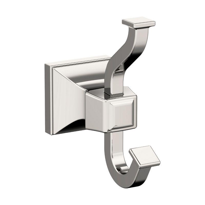 Polished Nickel Double Prong Wall Mounted Hook