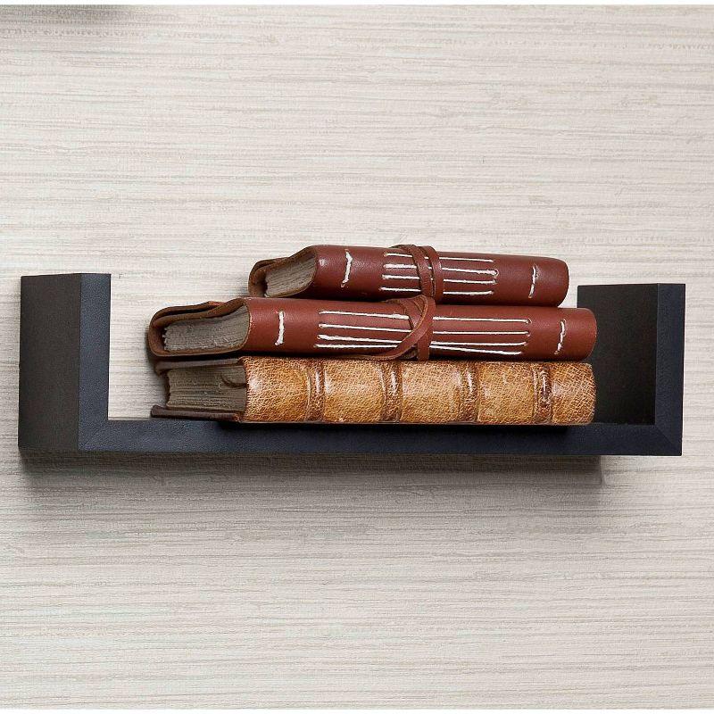 3pc Wall Shelving Set Black - Danya B.: Contemporary Floating Display & Storage