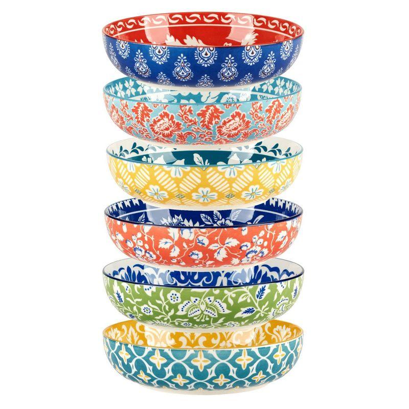 Panache Set of 6 Soup Pasta Bowl 6 asst 9.25in Diam x 2.25in 40oz (Set of 6)