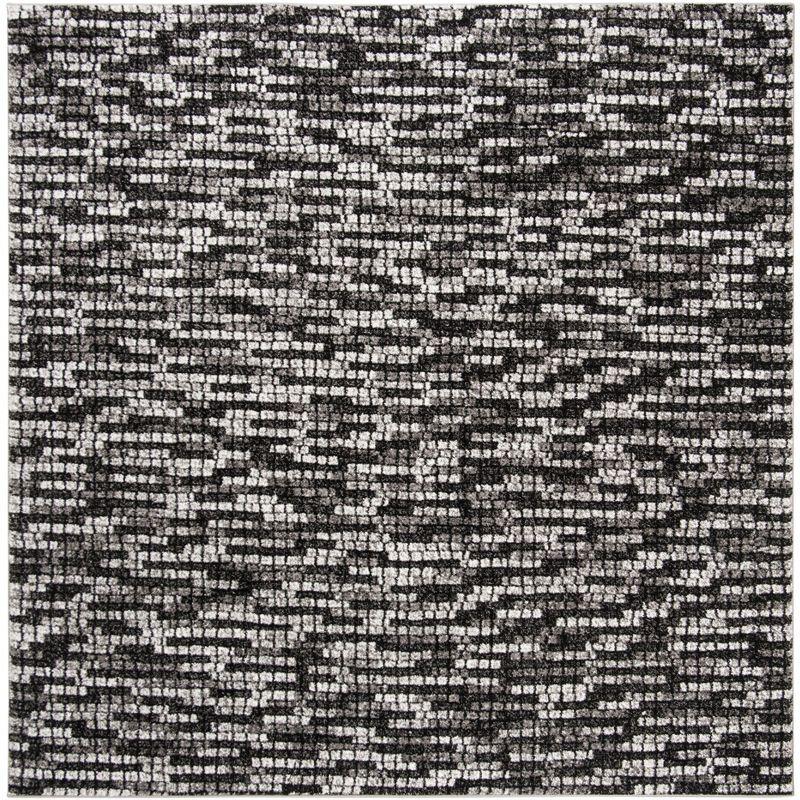 Porcello PRL6941 Power Loomed Indoor Area Rug - 6'7"x6'7" - Light Grey/Charcoal - Safavieh