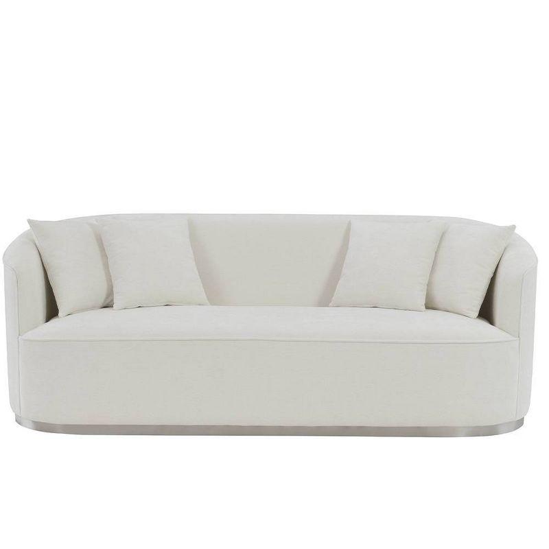 83" Odette Sofa Beige Chenille - Acme Furniture: Luxurious Upholstered, Wood Frame, Includes 4 Accent Pillows