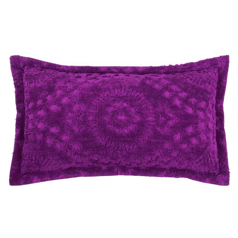 King Rio Collection 100% Cotton Tufted Unique Luxurious Floral Design Pillow Sham Plum - Better Trends