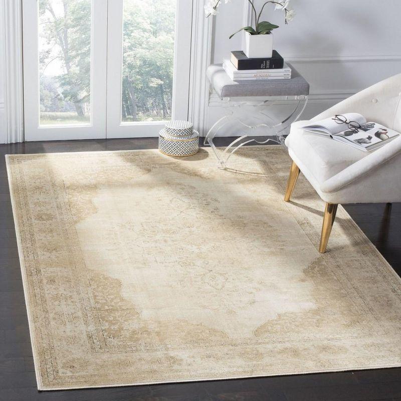 Heirloom Cream Viscose 5' x 7' Hand-Knotted Area Rug