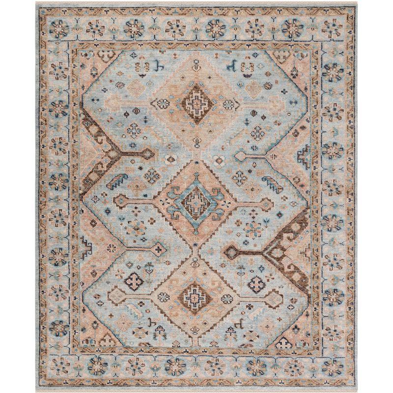 Samarkand Light Blue Hand-Knotted Wool 9' x 12' Area Rug