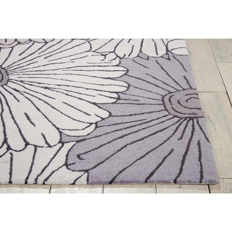 Elysian Ivory & Multicolor Floral Hand-Hooked 5' x 7' Synthetic Area Rug