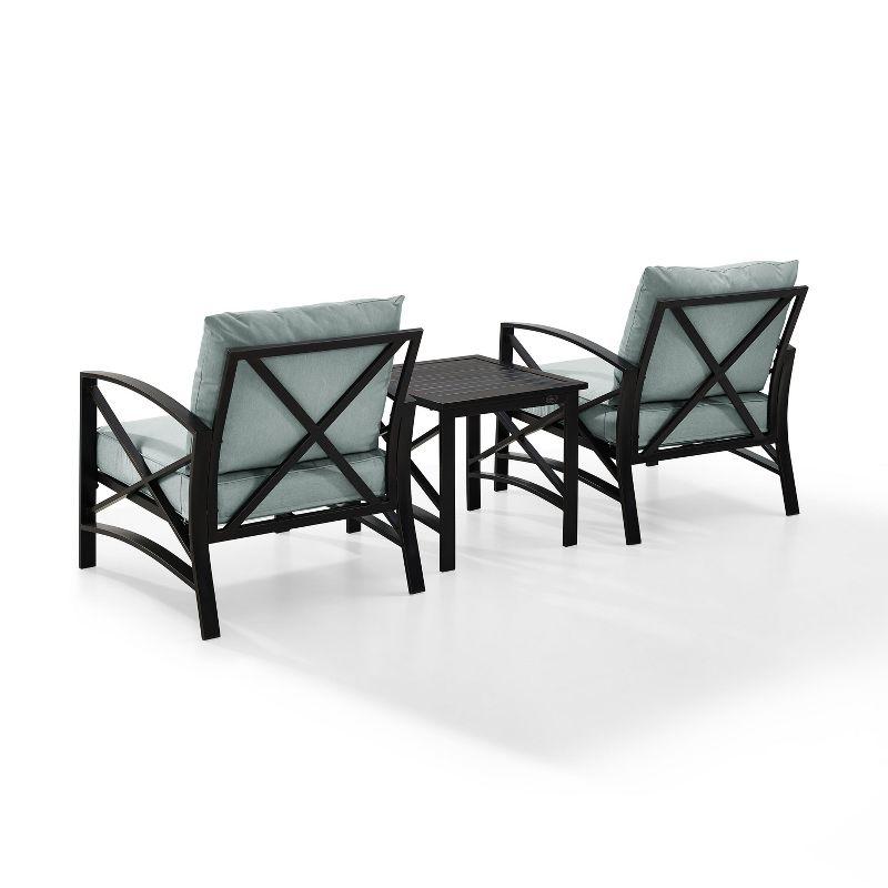 Crosley 3pc Kaplan Outdoor Seating Set with 2 Chairs & Side Table