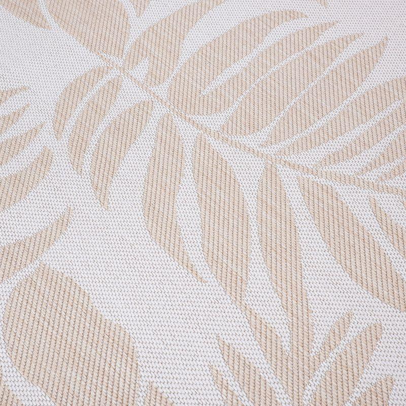 World Rug Gallery Floral Leaves Textured Flat Weave Indoor/Outdoor Area Rug - NATURAL 7'10"X10'