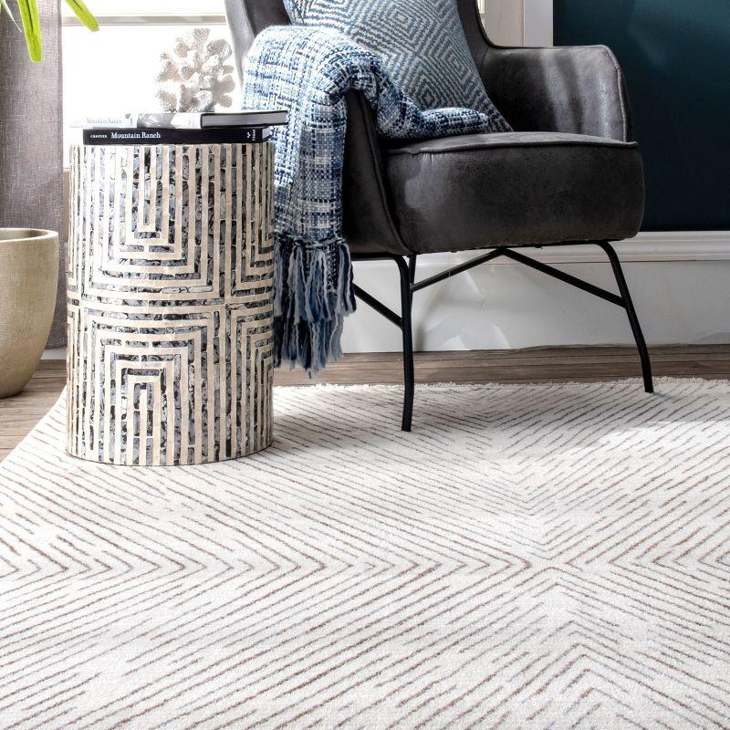 Jazlyn Beige Chevron Pattern Runner Rug 2' 6" x 6'