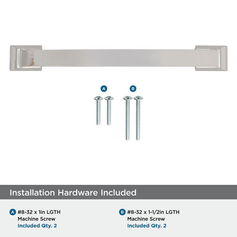 Amerock Candler 6-5/16 inch (160mm) Center-to-Center Polished Nickel Cabinet Pull