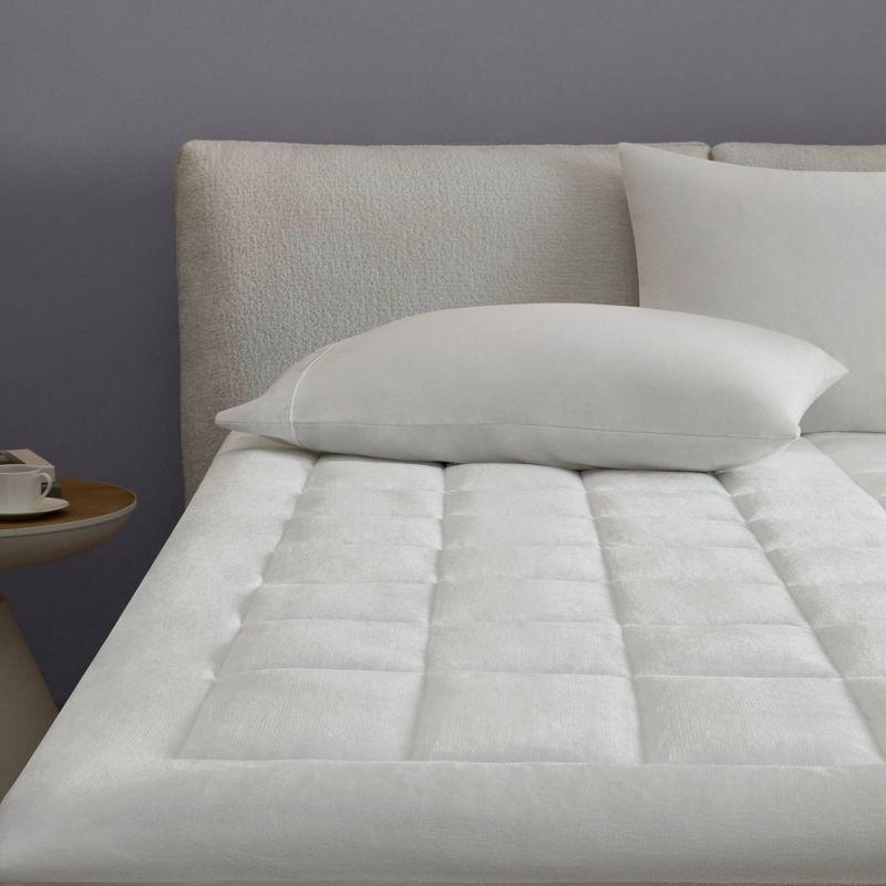 Twin XL White Plush Down Alternative Waterproof Mattress Pad