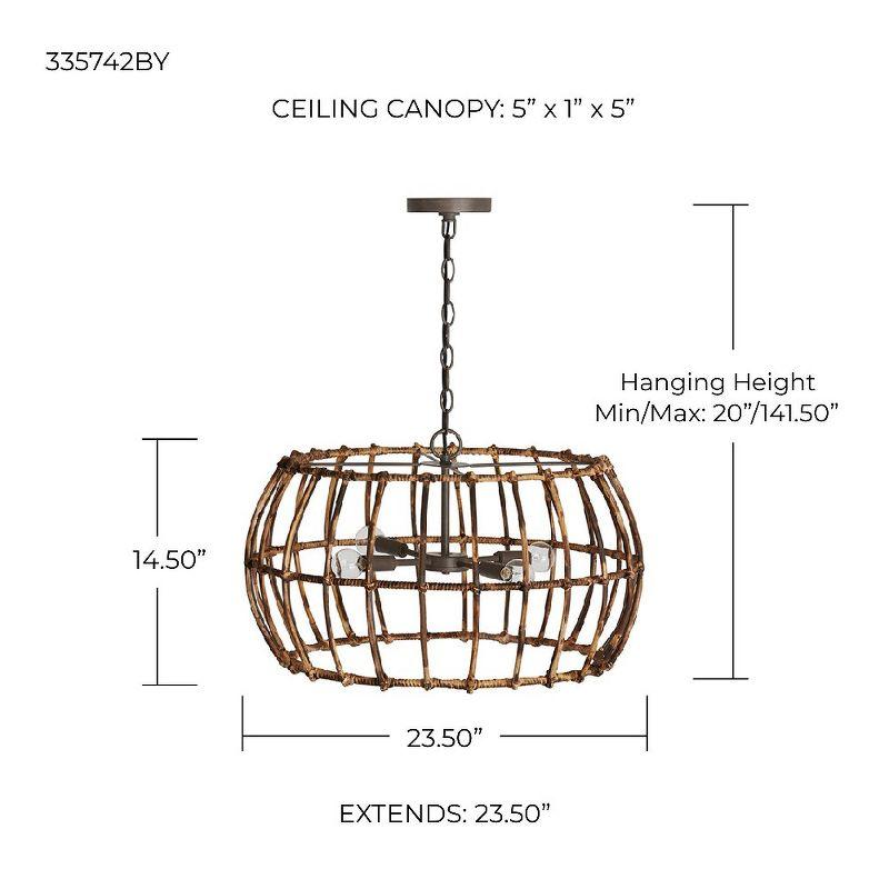 Capital Lighting Sanibel 4 - Light Pendant in  Blazed Rattan/Nordic Grey