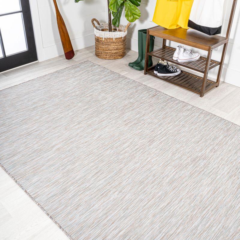 Ethan Modern Gray Synthetic 5x8 Flatweave Area Rug