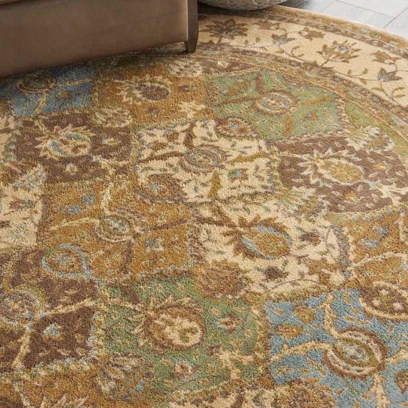 Eclectic Elegance Hand-Knotted Multicolor Synthetic Round Rug - 7'10"