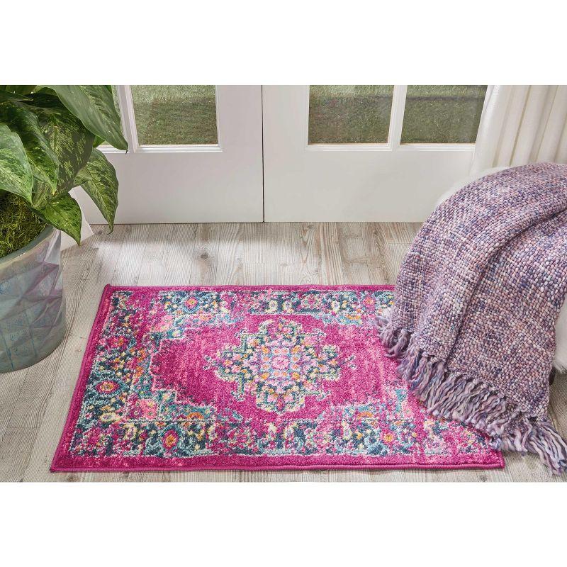 Nourison Passion Medallion Bohemian Indoor Rug Fuchsia 1'10" x 2'10"