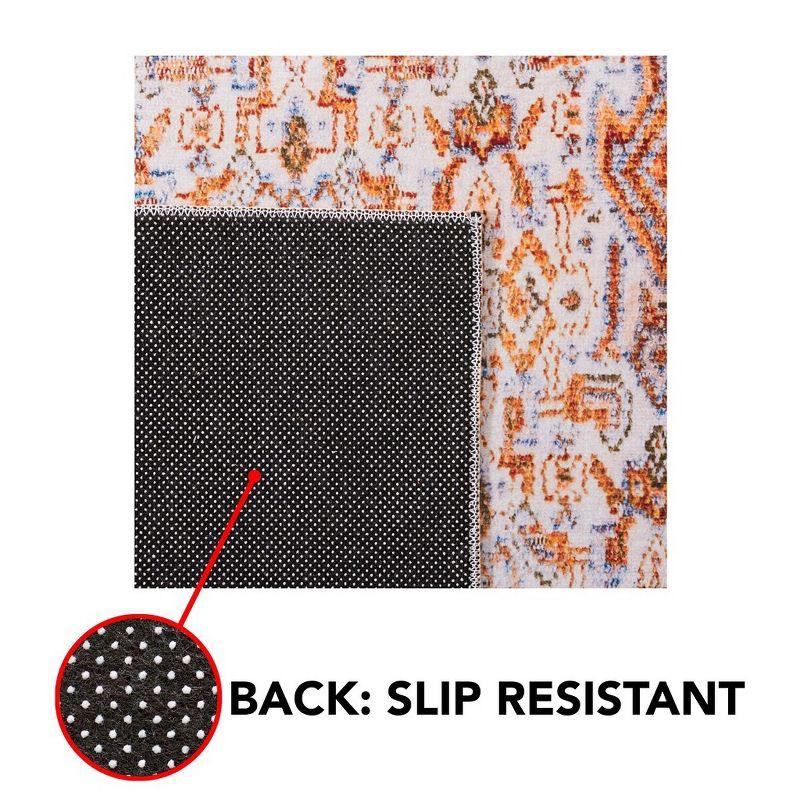 Tucson TSN166 Power Loomed Machine Washable Area Rug - Beige/Rust - 6'x6' - Safavieh.