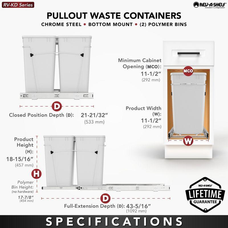Rev-A-Shelf Rev-A-Shelf Double Pull Out Trash Can 35 Qt for Kitchen