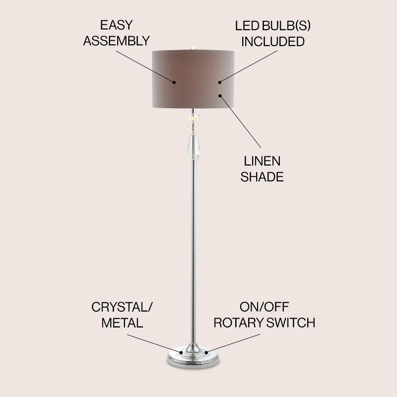 JONATHAN Y Layla Crystal/Metal LED Floor Lamp