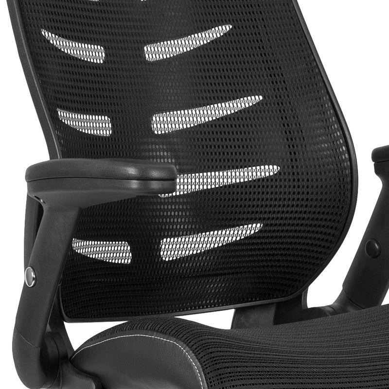 High Back Black Mesh Ergonomic Drafting Chair with Adjustable Arms