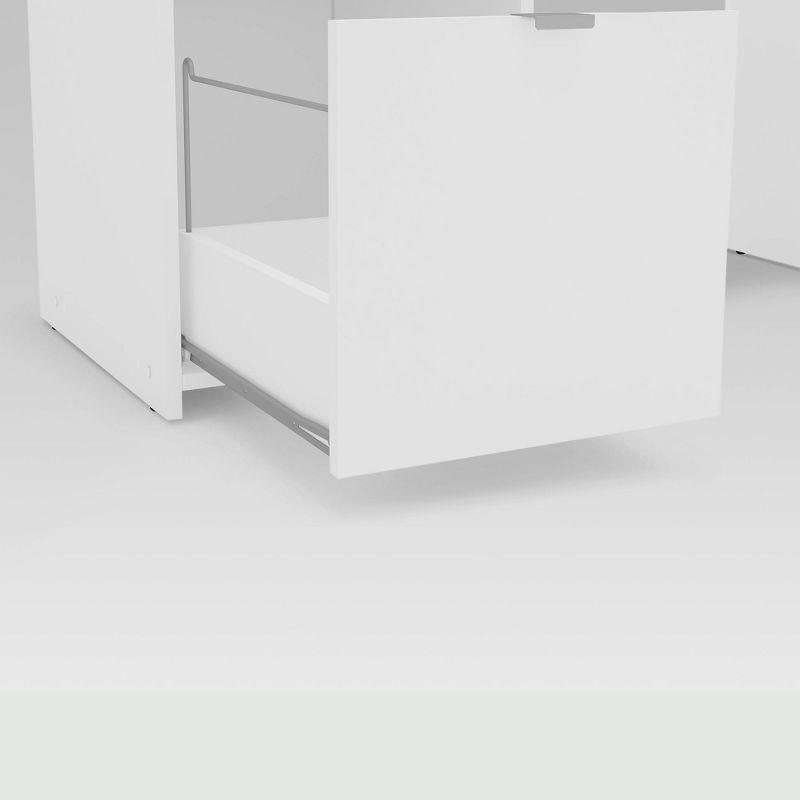 Cambridge 3 Drawer Writing Desk with Shelf White - Polifurniture: Compact Home Office, Modern Style, File Storage