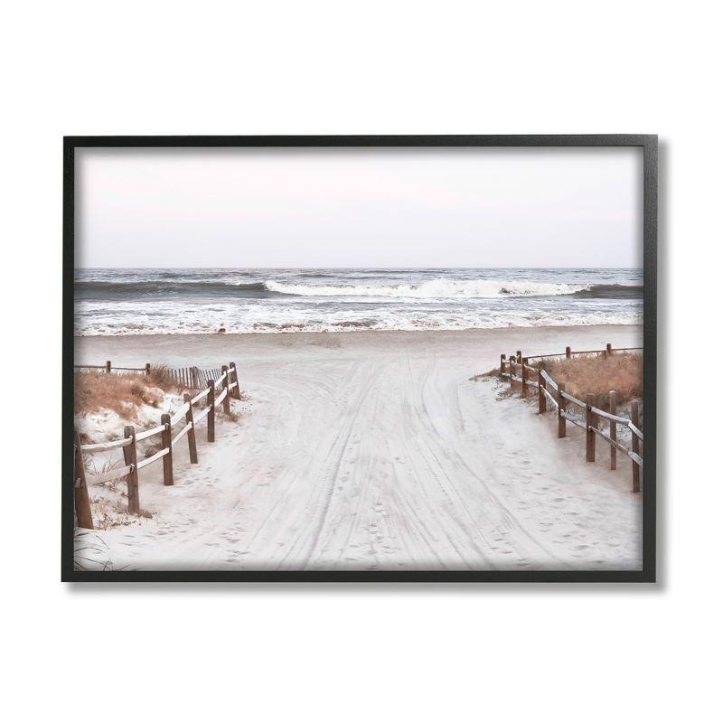 Stupell Industries Beach Waves Foggy Horizon Framed Giclee, 24 x 30