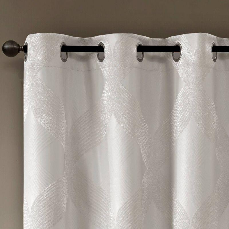 Madison Park Bentley Ogee Knitted Jacquard Geometric Total Blackout Single Curtain Panel