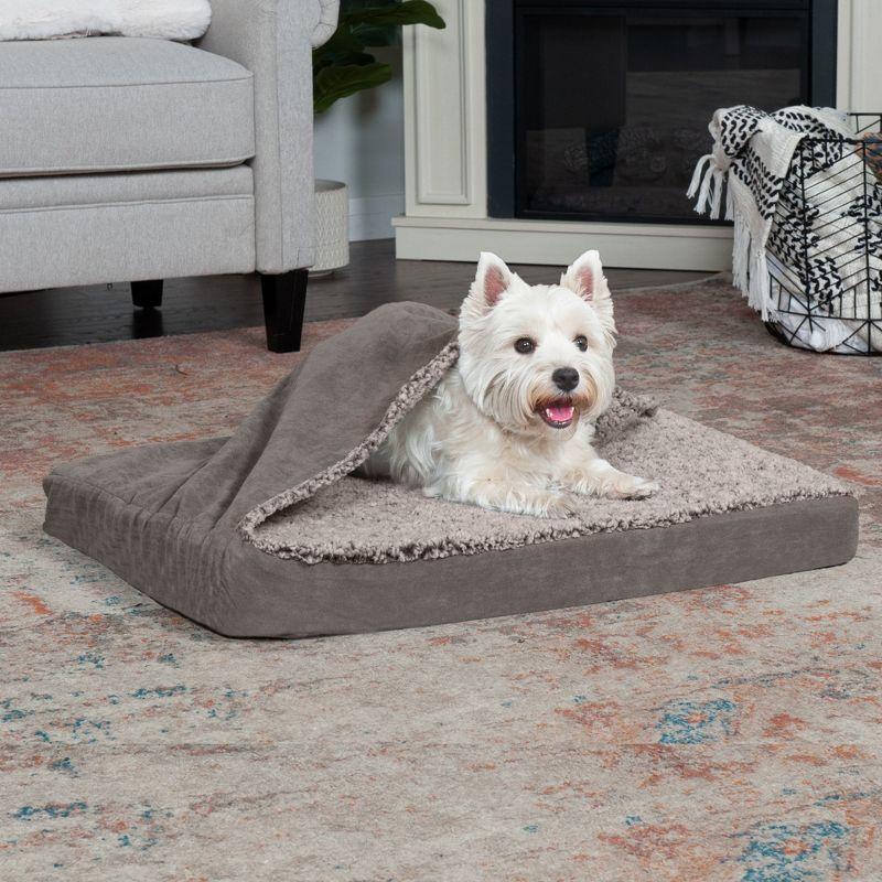 Berber & Suede Blanket Top Deluxe Mattress Orthopedic Dog Bed