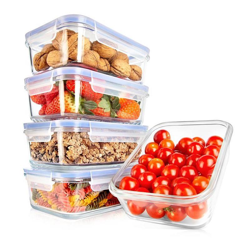 NutriChef 30oz. Glass Food Storage Container