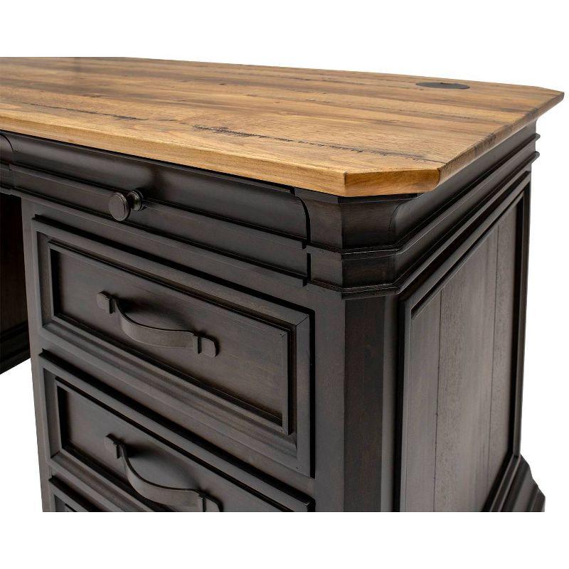 Sonoma Double Pedestal Desk Brown - Martin Furniture: Antique Bronze Hardware, Wood Veneer, No Assembly Required