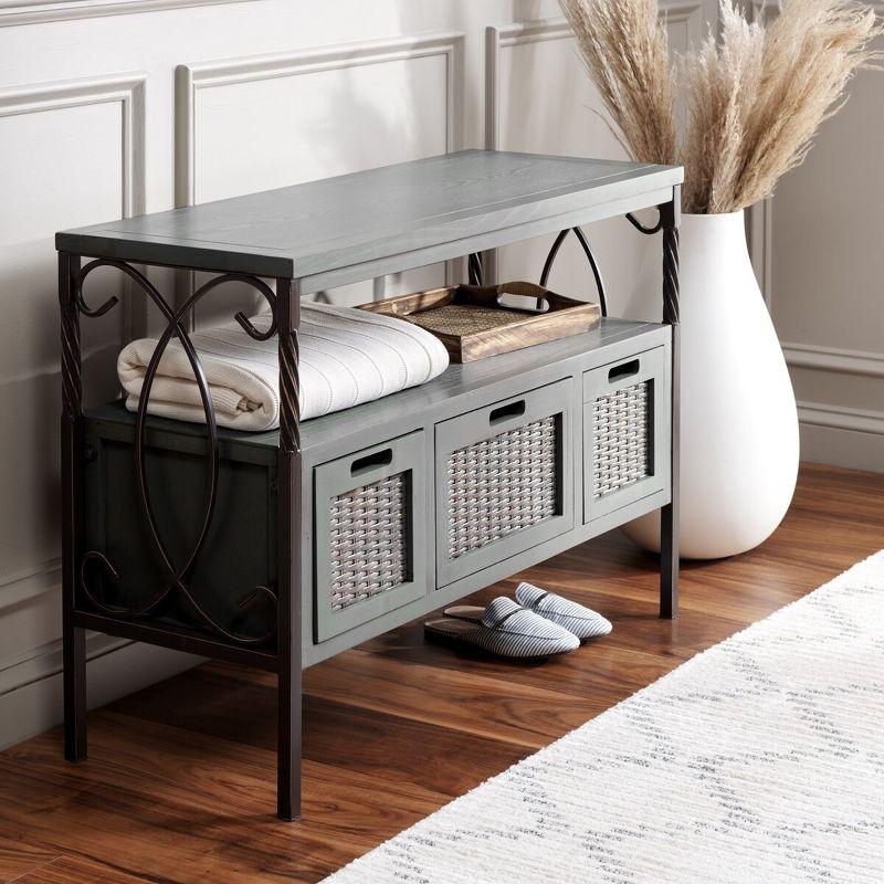 Joshua Media Console Table - Ash Grey - Safavieh